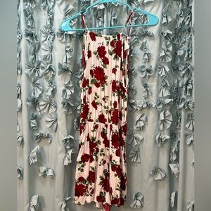 White romper with red roses